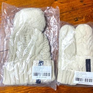 Love and Lore Northern Cable Knit Hat and Mittens Set